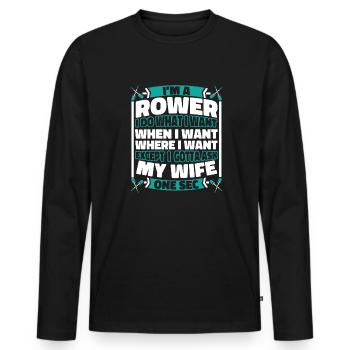 Rudern Ruderer - Männer Premium Bio Langarmshirt - Schwarz - Vorne - Nico (187cm)