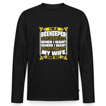 Beekeeper Beekeeper - Men's Premium Organic Long Sleeve Shirt - black - Front - Nico (187cm)