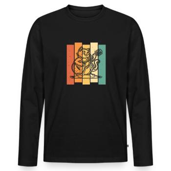 Acoustic Guitar - Men's Premium Organic Long Sleeve Shirt - black - Front - Nico (187cm)