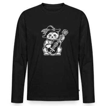 Acoustic Guitar - Men's Premium Organic Long Sleeve Shirt - black - Front - Nico (187cm)