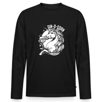 Gin Licorne Ginocorn - T-shirt manches longues Premium bio Homme - noir - Devant - Nico (187cm)