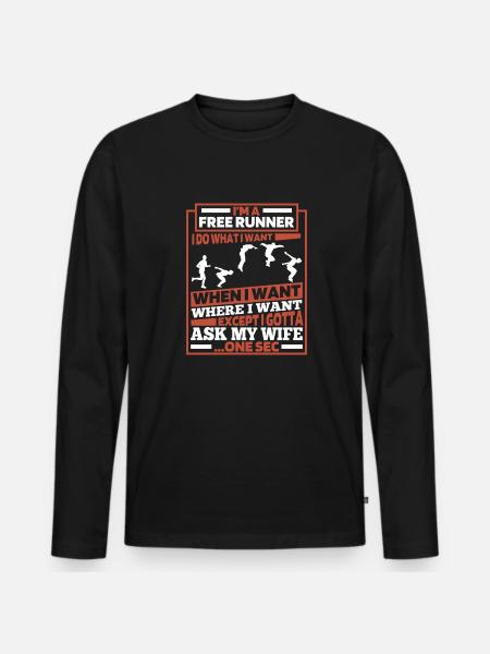 Parkour - Men's Premium Organic Long Sleeve Shirt - black