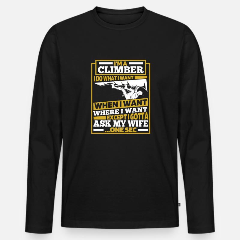 Klettern Kletterer - Männer Premium Bio Langarmshirt - Schwarz