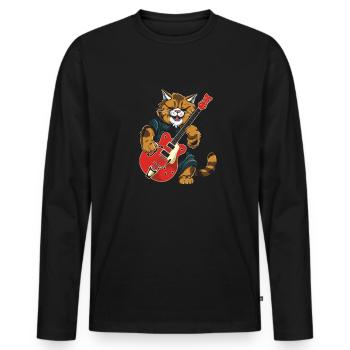 Electric Guitar Electric Guitar - Men's Premium Organic Long Sleeve Shirt - black - Front - Nico (187cm)