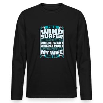 Windsurfen Windsurfer - Männer Premium Bio Langarmshirt - Schwarz - Vorne - Nico (187cm)
