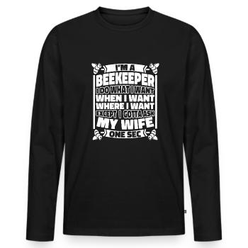 Beekeeper Beekeeper - Men's Premium Organic Long Sleeve Shirt - black - Front - Nico (187cm)