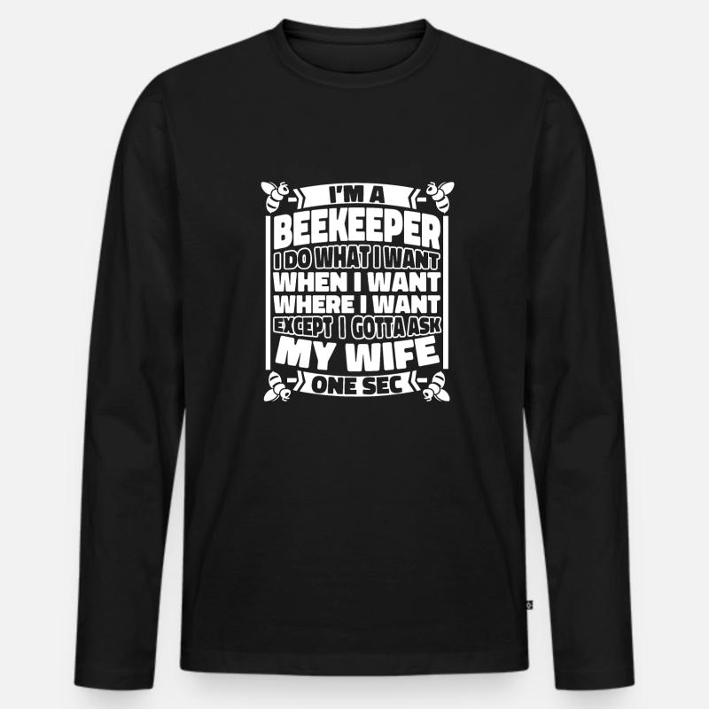 Imker Bienenzüchter - Männer Premium Bio Langarmshirt - Schwarz