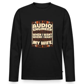 Sound Engineer Sound Engineer - Men's Premium Organic Long Sleeve Shirt - black - Front - Nico (187cm)