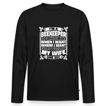 Beekeeper Beekeeper - Men's Premium Organic Long Sleeve Shirt - black - Front - Nico (187cm)