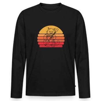 Electric Guitar Electric Guitar - Men's Premium Organic Long Sleeve Shirt - black - Front - Nico (187cm)