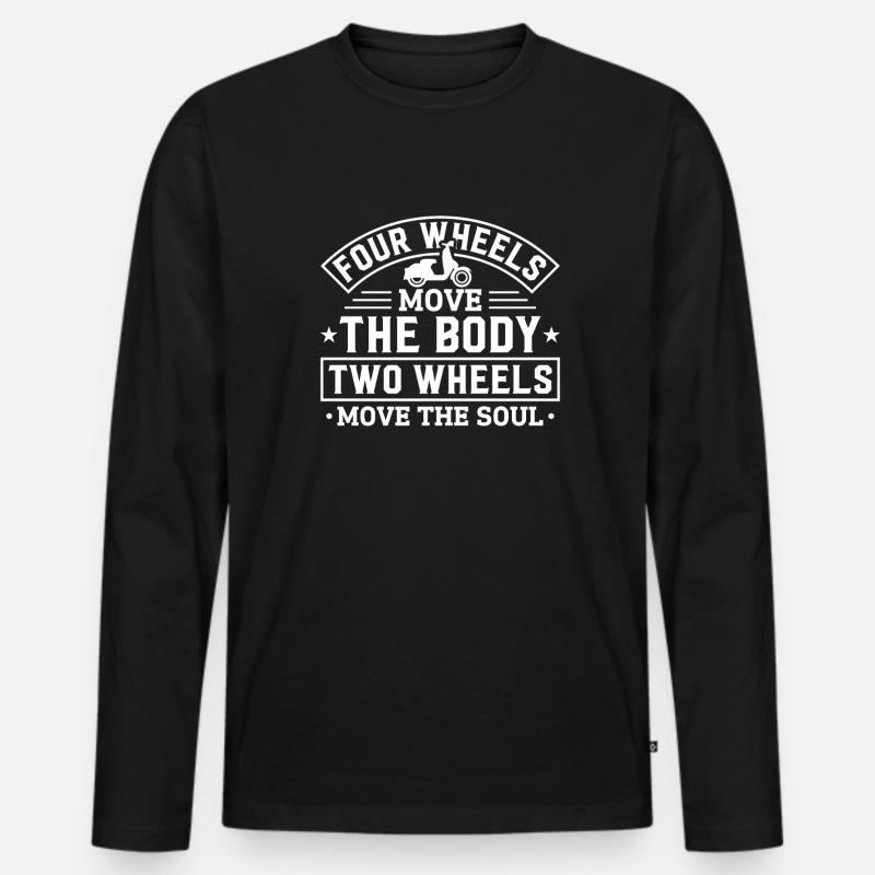 Motorroller - Männer Premium Bio Langarmshirt - Schwarz