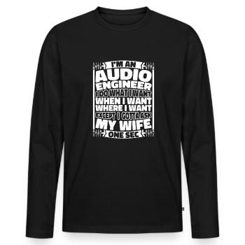 Sound Engineer Sound Engineer - Men's Premium Organic Long Sleeve Shirt - black - Front - Nico (187cm)