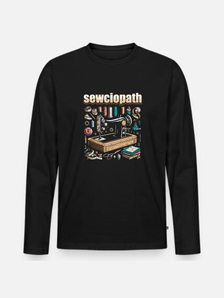 Machine à coudre Sewciopath - T-shirt manches longues Premium bio Homme - noir