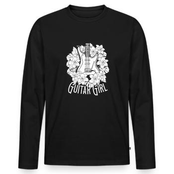 Electric Guitar Electric Guitar Guitar Girl - Men's Premium Organic Long Sleeve Shirt - black - Front - Nico (187cm)