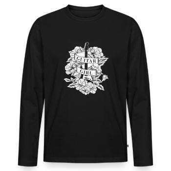 Electric Guitar Electric Guitar Guitar Girl - Men's Premium Organic Long Sleeve Shirt - black - Front - Nico (187cm)