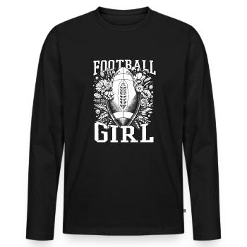 Football Américain Football Fille - T-shirt manches longues Premium bio Homme - noir - Devant - Nico (187cm)