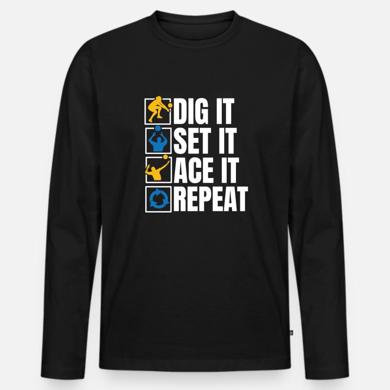 Volleyball Volleyballer - Männer Premium Bio Langarmshirt - Schwarz