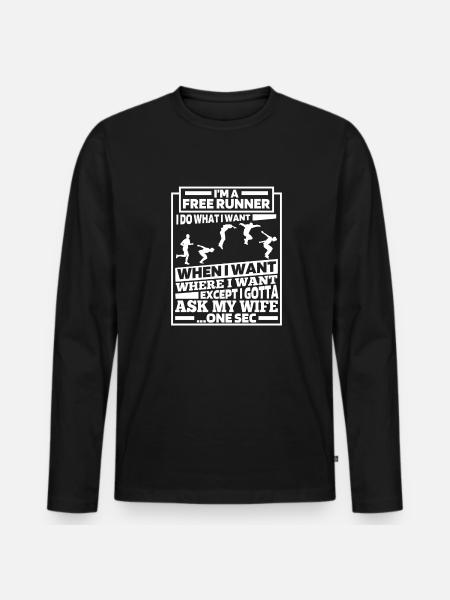 Parkour Drôle - T-shirt manches longues Premium bio Homme - noir