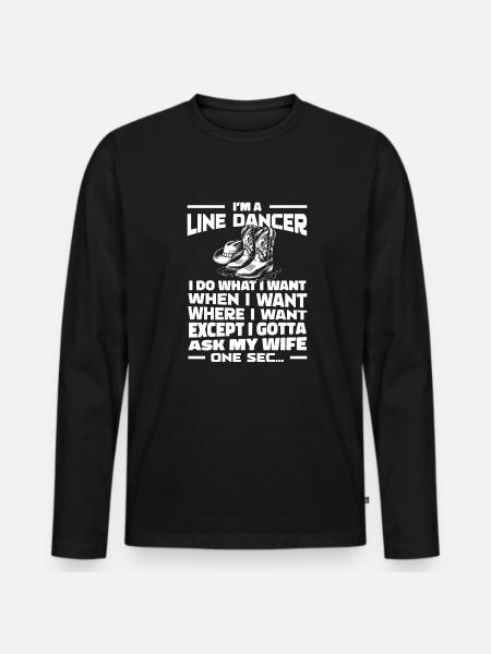 Line Dance Funny - Men's Premium Organic Long Sleeve Shirt - black