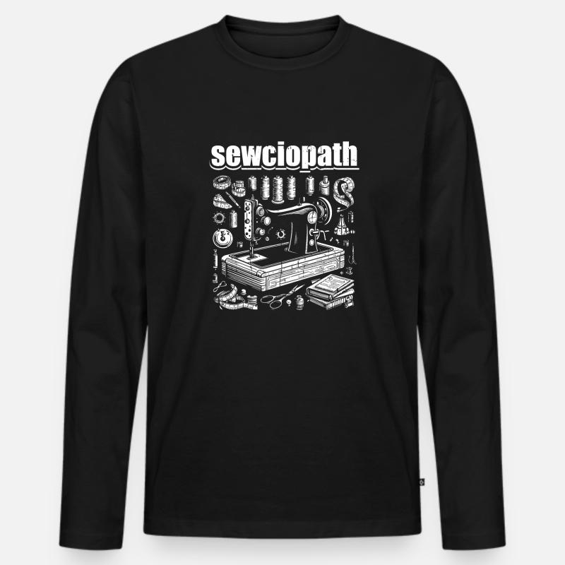 Machine à coudre Sewciopath - T-shirt manches longues Premium bio Homme - noir