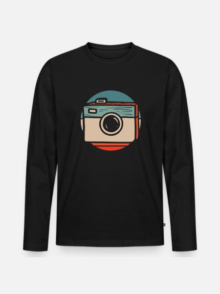 Photographer Photography Camera - Men's Premium Organic Long Sleeve Shirt - black