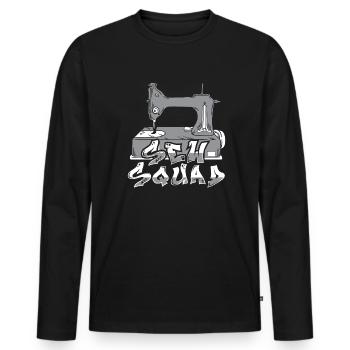 Sewing Sewing Machine - Men's Premium Organic Long Sleeve Shirt - black - Front - Nico (187cm)