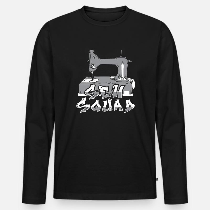 Nähen Nähmaschine - Männer Premium Bio Langarmshirt - Schwarz