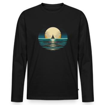 Voile, Voile, Voilier - T-shirt manches longues Premium bio Homme - noir - Devant - Nico (187cm)