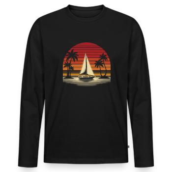 Voile, Voile, Voilier - T-shirt manches longues Premium bio Homme - noir - Devant - Nico (187cm)