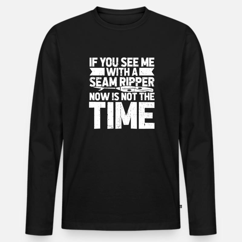 Nähen Nähmaschine - Männer Premium Bio Langarmshirt - Schwarz