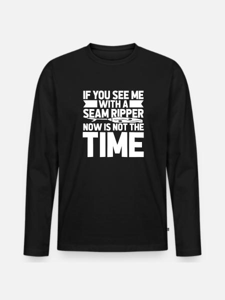 Sewing Sewing Machine - Men's Premium Organic Long Sleeve Shirt - black