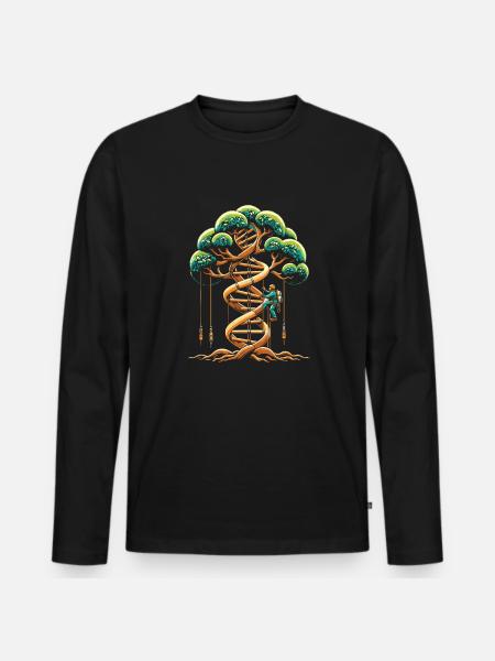 Baumpfleger Baumkletterer Arborist Wurzeln - Männer Premium Bio Langarmshirt - Schwarz