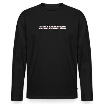 Ultramarathon ECG Heartbeat - Men's Premium Organic Long Sleeve Shirt - black - Front - Nico (187cm)