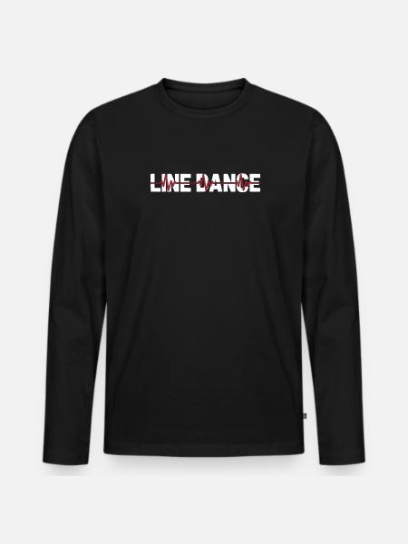 Line Dance Ekg Heartbeat - Men's Premium Organic Long Sleeve Shirt - black