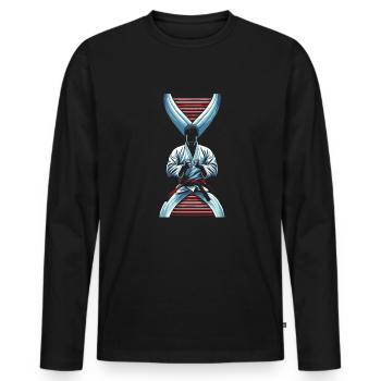 Kung Fu Its In My Dna - Männer Premium Bio Langarmshirt - Schwarz - Vorne - Nico (187cm)