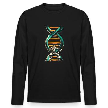 Karate Its In My Dna - Männer Premium Bio Langarmshirt - Schwarz - Vorne - Nico (187cm)