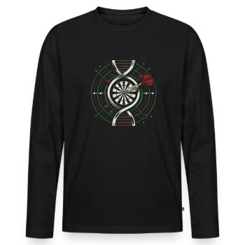 Joueurs de fléchettes C’est dans mon ADN - T-shirt manches longues Premium bio Homme - noir - Devant - Nico (187cm)