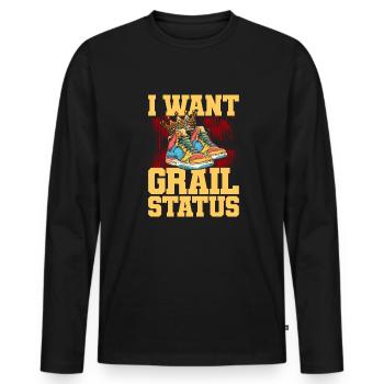 Sneakers - Men's Premium Organic Long Sleeve Shirt - black - Front - Nico (187cm)