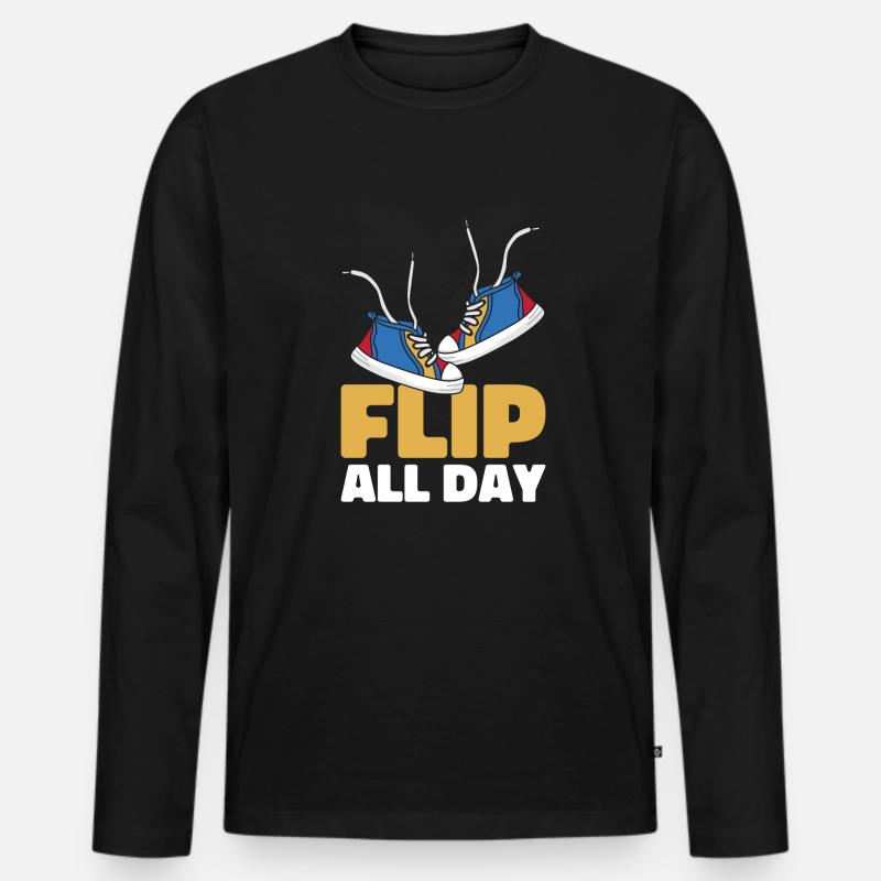 Sneakers - Männer Premium Bio Langarmshirt - Schwarz