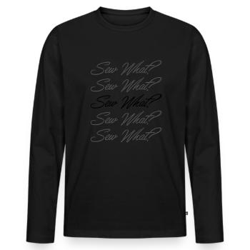 Sewing Sewing Machine - Men's Premium Organic Long Sleeve Shirt - black - Front - Nico (187cm)