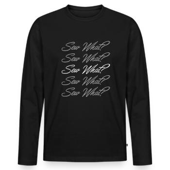 Sewing Sewing Machine - Men's Premium Organic Long Sleeve Shirt - black - Front - Nico (187cm)
