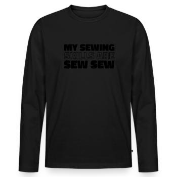 Sewing Sewing Machine - Men's Premium Organic Long Sleeve Shirt - black - Front - Nico (187cm)