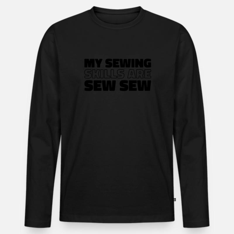Nähen Nähmaschine - Männer Premium Bio Langarmshirt - Schwarz