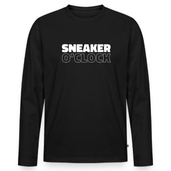 Sneakers - Men's Premium Organic Long Sleeve Shirt - black - Front - Nico (187cm)