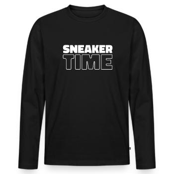 Sneakers - Men's Premium Organic Long Sleeve Shirt - black - Front - Nico (187cm)