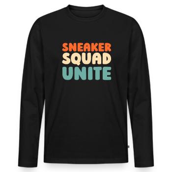 Sneakers - Men's Premium Organic Long Sleeve Shirt - black - Front - Nico (187cm)