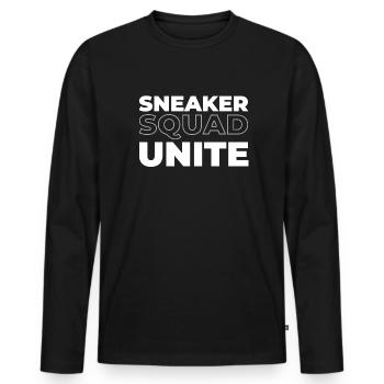 Sneakers - Men's Premium Organic Long Sleeve Shirt - black - Front - Nico (187cm)