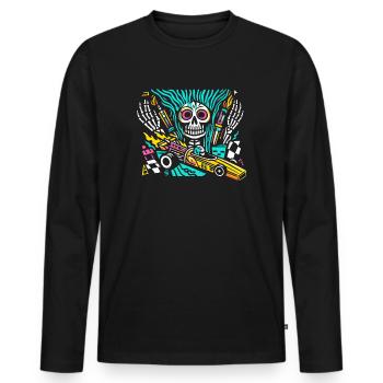 Drag Car Racing für wahre Motorsportfans - Männer Premium Bio Langarmshirt - Schwarz - Vorne - Nico (187cm)