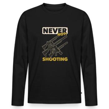 L’airsoft - T-shirt manches longues Premium bio Homme - noir - Devant - Nico (187cm)