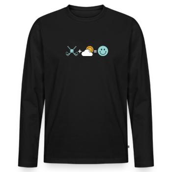 Golf Golfer Golfen - Männer Premium Bio Langarmshirt - Schwarz - Vorne - Nico (187cm)
